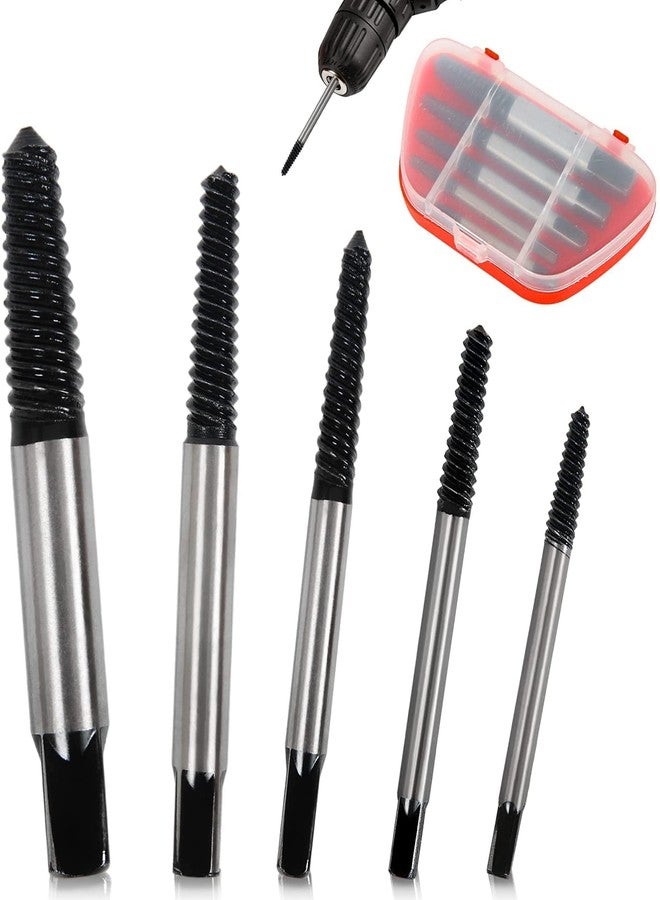 uptodateproducts مجموعة أدوات استخراج البراغي المكسورة من UpTodateProducts، مجموعة استخراج براغي الأنابيب، مجموعة استخراج البراغي، مزيل البراغي التالفة، لفك البراغي والمسامير المكسورة من M3 إلى M19 (1/8 بوصة - 3/4 بوصة) بسهولة - 5 قطع - Image 1